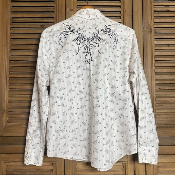 Brooks and Dunn panhandle slim western pearl snap, bling, embroidered SZ-XL - Picture 2 of 10